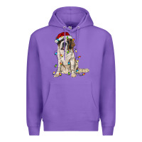 Purple saint bernard with christmas lights Premium Hoodie - RanaPortraitStore