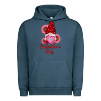 Pigment Midnight Navy happy valentine's day gnomes with sunflower Urban Hoodie - RanaPortraitStore