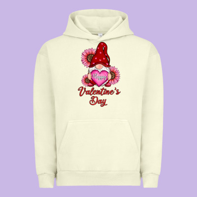Happy Valentine's Day Gnomes With Sunflower Urban Hoodie Designed By Ranaportraitstore