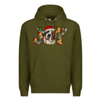 Army Green Saint Bernard Christmas joy, Premium Hoodie - RanaPortraitStore