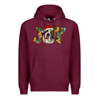 Burgundy Saint Bernard Christmas joy, Premium Hoodie - RanaPortraitStore