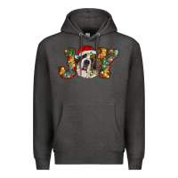 Charcoal Heather Saint Bernard Christmas joy, Premium Hoodie - RanaPortraitStore