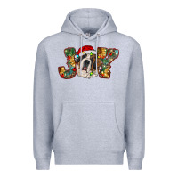 Heather Grey Saint Bernard Christmas joy, Premium Hoodie - RanaPortraitStore