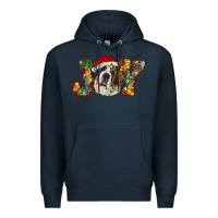 Navy Saint Bernard Christmas joy, Premium Hoodie - RanaPortraitStore