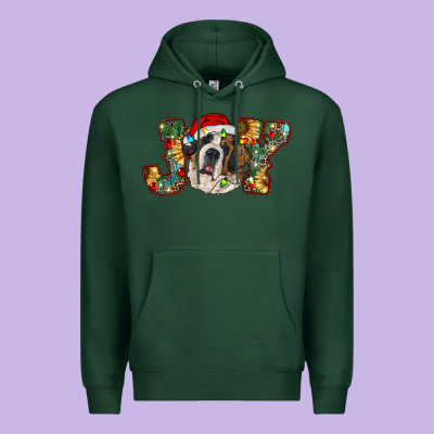 Saint Bernard Christmas Joy, Premium Hoodie Designed By Ranaportraitstore
