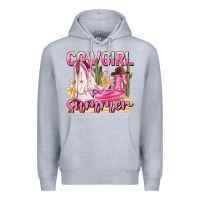 Heather Grey cowgirl summer Premium Hoodie - texasbilliewilder