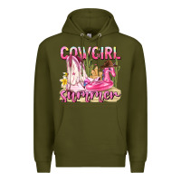 Army Green cowgirl summer Premium Hoodie - texasbilliewilder