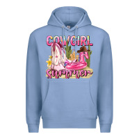 Colony Blue cowgirl summer Premium Hoodie - texasbilliewilder