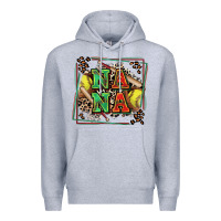 Heather Grey softball nana with leopard Premium Hoodie - Zillion Design Studio
