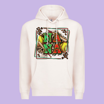 Softball Nana With Leopard Premium Hoodie Designed By Zillion Design Studio