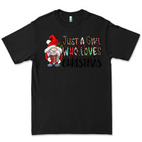 Black just a girk who loves christmas Premium Tee - CowhideDigitalArt