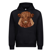 Black highland cow Urban Hoodie - RanaPortraitStore