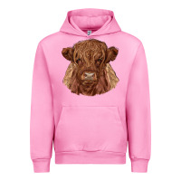 Fuchsia Pink highland cow Urban Hoodie - RanaPortraitStore