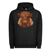 Pigment Black highland cow Urban Hoodie - RanaPortraitStore