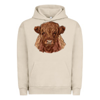 Pigment French Oak highland cow Urban Hoodie - RanaPortraitStore