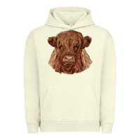 Pigment Pistachio highland cow Urban Hoodie - RanaPortraitStore