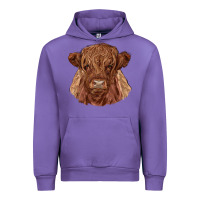 Tulip highland cow Urban Hoodie - RanaPortraitStore