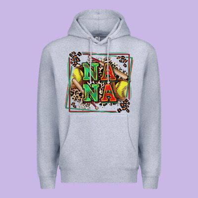 Softball Nana With Leopard Premium Hoodie Designed By Zillion Design Studio