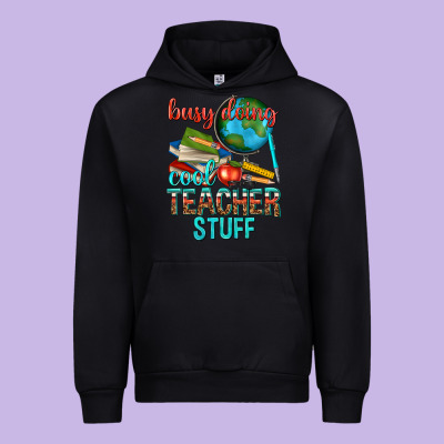 Busy Doing Cool Teacher Stuff Urban Hoodie Designed By Texasbilliewilder