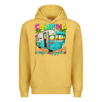 Antique Gold camping is my happy place Premium Hoodie - texasbilliewilder