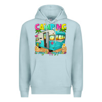 Blue Mist camping is my happy place Premium Hoodie - texasbilliewilder