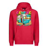 Cardinal camping is my happy place Premium Hoodie - texasbilliewilder