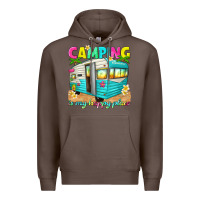 Coffee camping is my happy place Premium Hoodie - texasbilliewilder