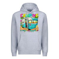 Heather Grey camping is my happy place Premium Hoodie - texasbilliewilder