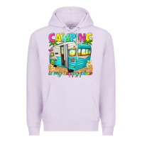 Lilac camping is my happy place Premium Hoodie - texasbilliewilder