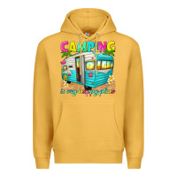 Mustard camping is my happy place Premium Hoodie - texasbilliewilder