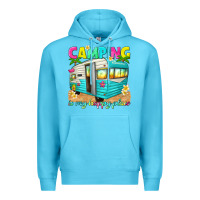 Ocean Blue camping is my happy place Premium Hoodie - texasbilliewilder
