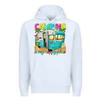 White camping is my happy place Premium Hoodie - texasbilliewilder