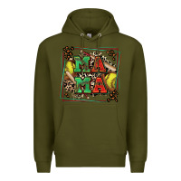 Army Green softball mama with leopard Premium Hoodie - Zillion Design Studio