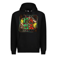 Black softball mama with leopard Premium Hoodie - Zillion Design Studio