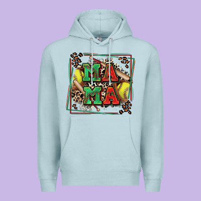 Softball Mama With Leopard Premium Hoodie Designed By Zillion Design Studio
