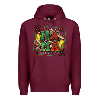Burgundy softball mama with leopard Premium Hoodie - Zillion Design Studio