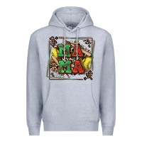 Heather Grey softball mama with leopard Premium Hoodie - Zillion Design Studio