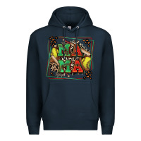 Navy softball mama with leopard Premium Hoodie - Zillion Design Studio