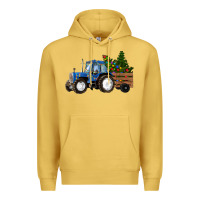 Antique Gold Christmas farm tractor Premium Hoodie - RanaPortraitStore