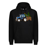 Black Christmas farm tractor Premium Hoodie - RanaPortraitStore