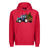 Cardinal Christmas farm tractor Premium Hoodie - RanaPortraitStore
