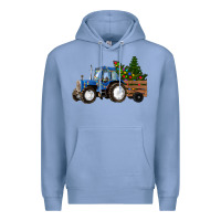 Colony Blue Christmas farm tractor Premium Hoodie - RanaPortraitStore
