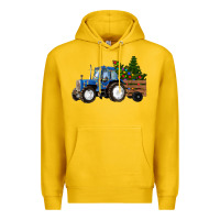 Lemon Christmas farm tractor Premium Hoodie - RanaPortraitStore