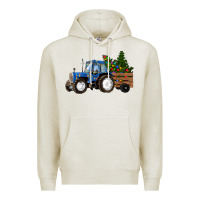 Oatmeal Heather Christmas farm tractor Premium Hoodie - RanaPortraitStore