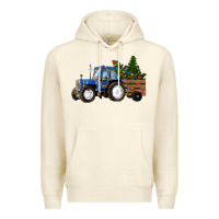 Sandshell Christmas farm tractor Premium Hoodie - RanaPortraitStore