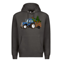 Smoke Christmas farm tractor Premium Hoodie - RanaPortraitStore