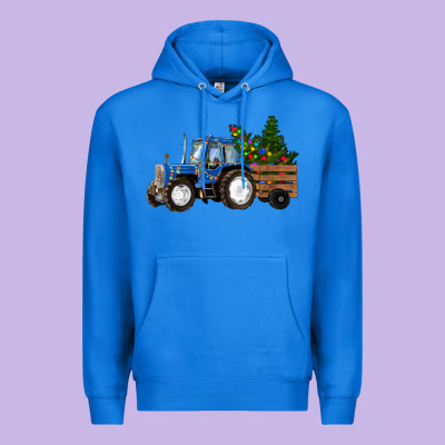 Christmas Farm Tractor Premium Hoodie Designed By Ranaportraitstore