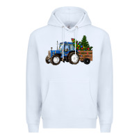 White Christmas farm tractor Premium Hoodie - RanaPortraitStore