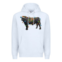 White christmas black angus bull with christmas lights Premium Hoodie - RanaPortraitStore