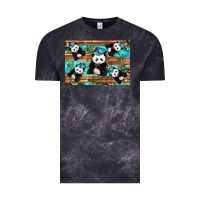 Cloud Black Camouflage Baby Panda Vintage Tee - Artiststas